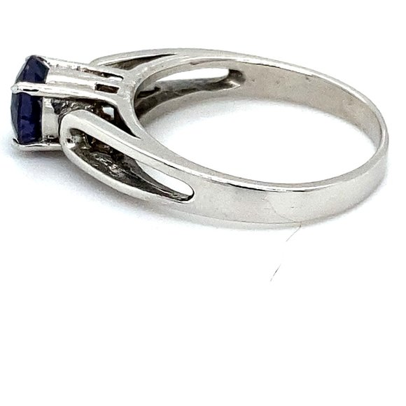 Iolite 1.20ct Platinum Finish Solid Silver Ring - Picture 6 of 7